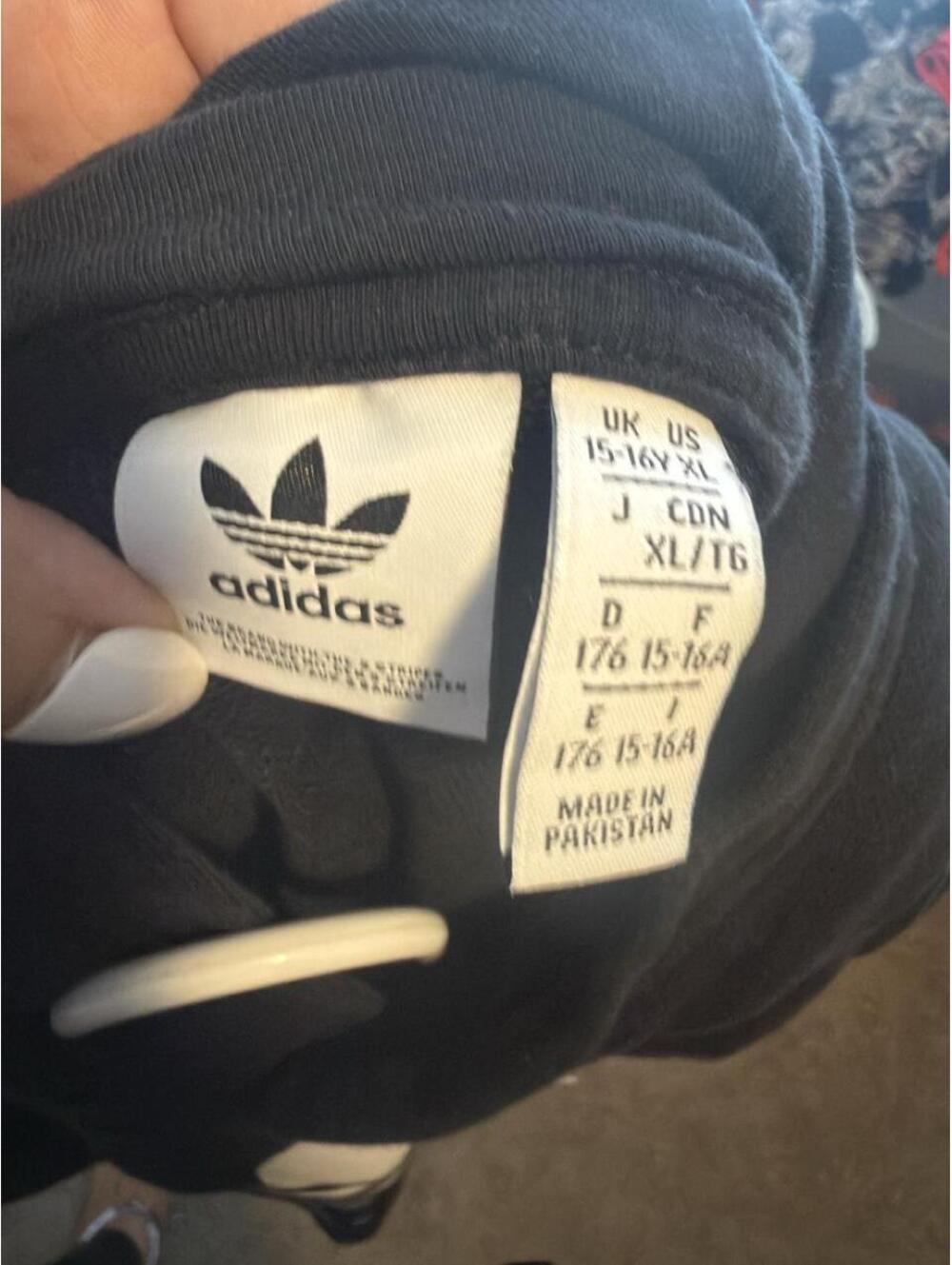 Adidas Black Hoodie with White Trefoil Logo, Size XL Youth - Picture 2 of 2